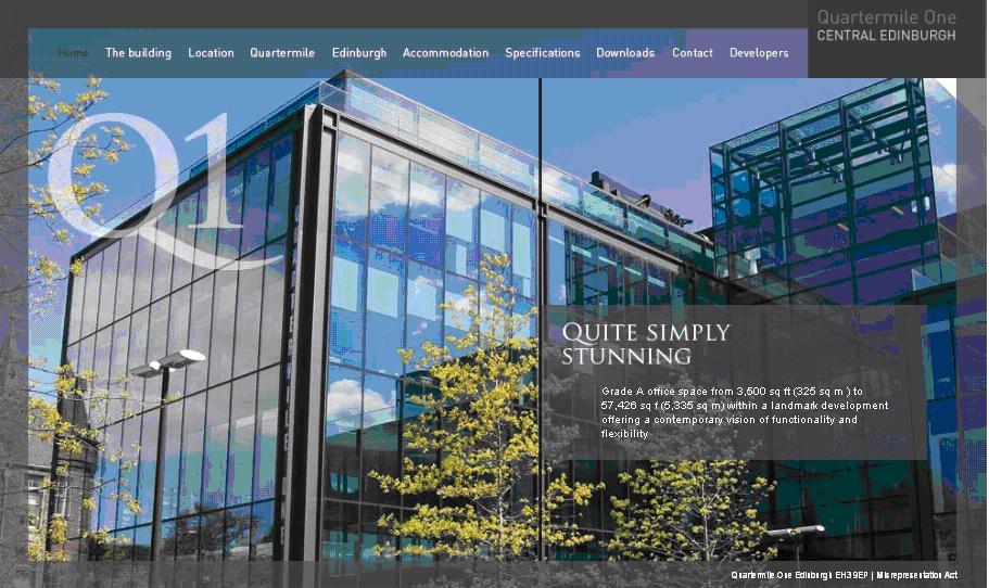 Quartermile One - Edinburgh Quartermile One in Edinburgh uses a website to promote the site