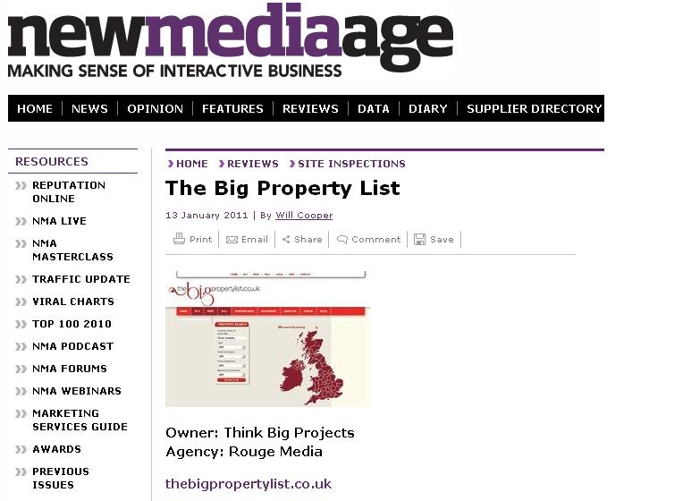 New Media Age gave the Big Property List 62/100